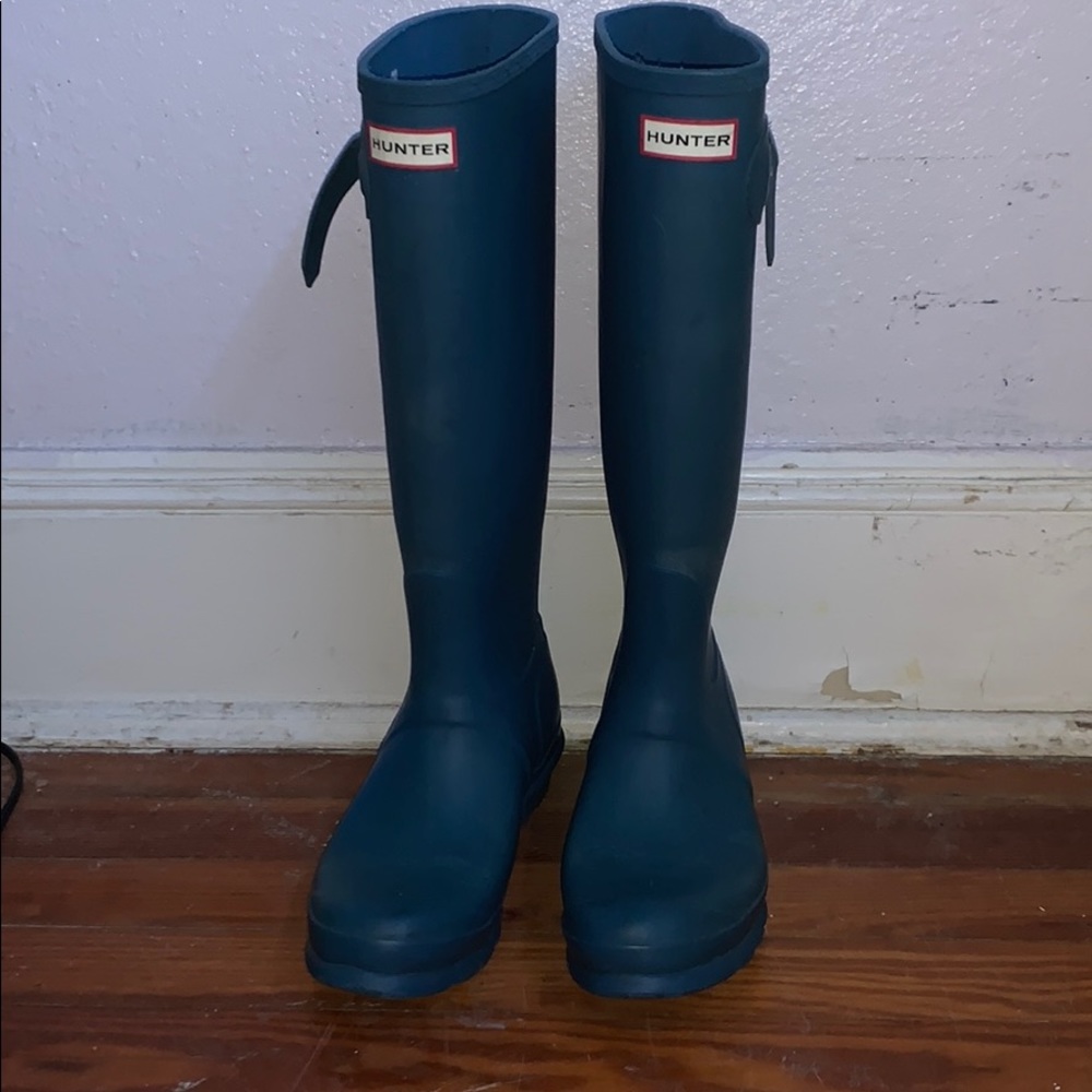 Tall Blue Hunter Rain Boots
